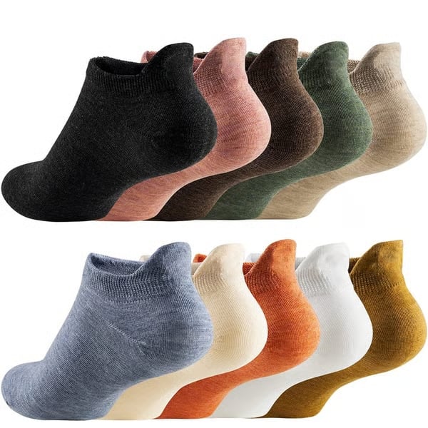 🔥10 Pairs Four Seasons Cartoon Embroidered Smiling Face Socks