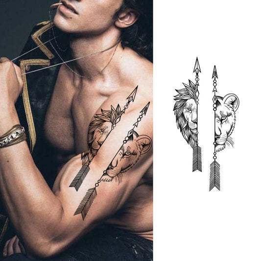 10 Sheets Art Compass Waterproof Half Arm Temporary Tattoo