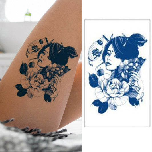 4 Sheets Japanese Chinese Woman Semi-Permanent Tattoo Sword