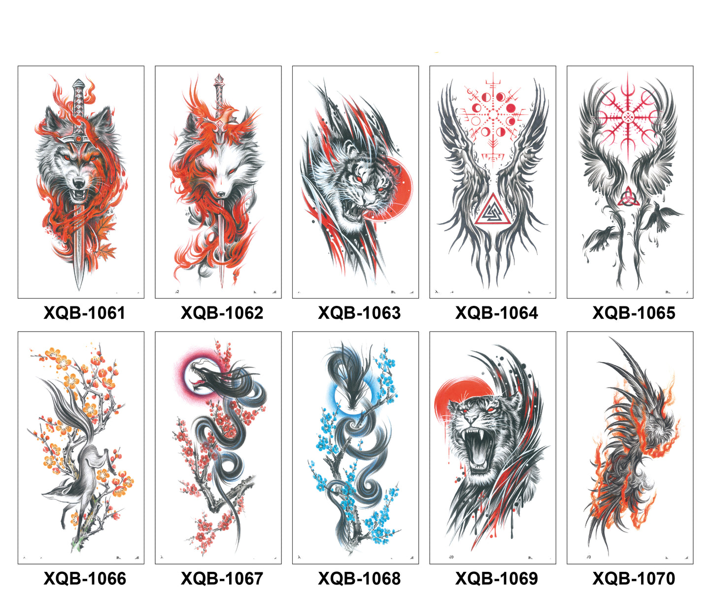 10 Sheets Art Waterproof Half Arm Temporary Tatto