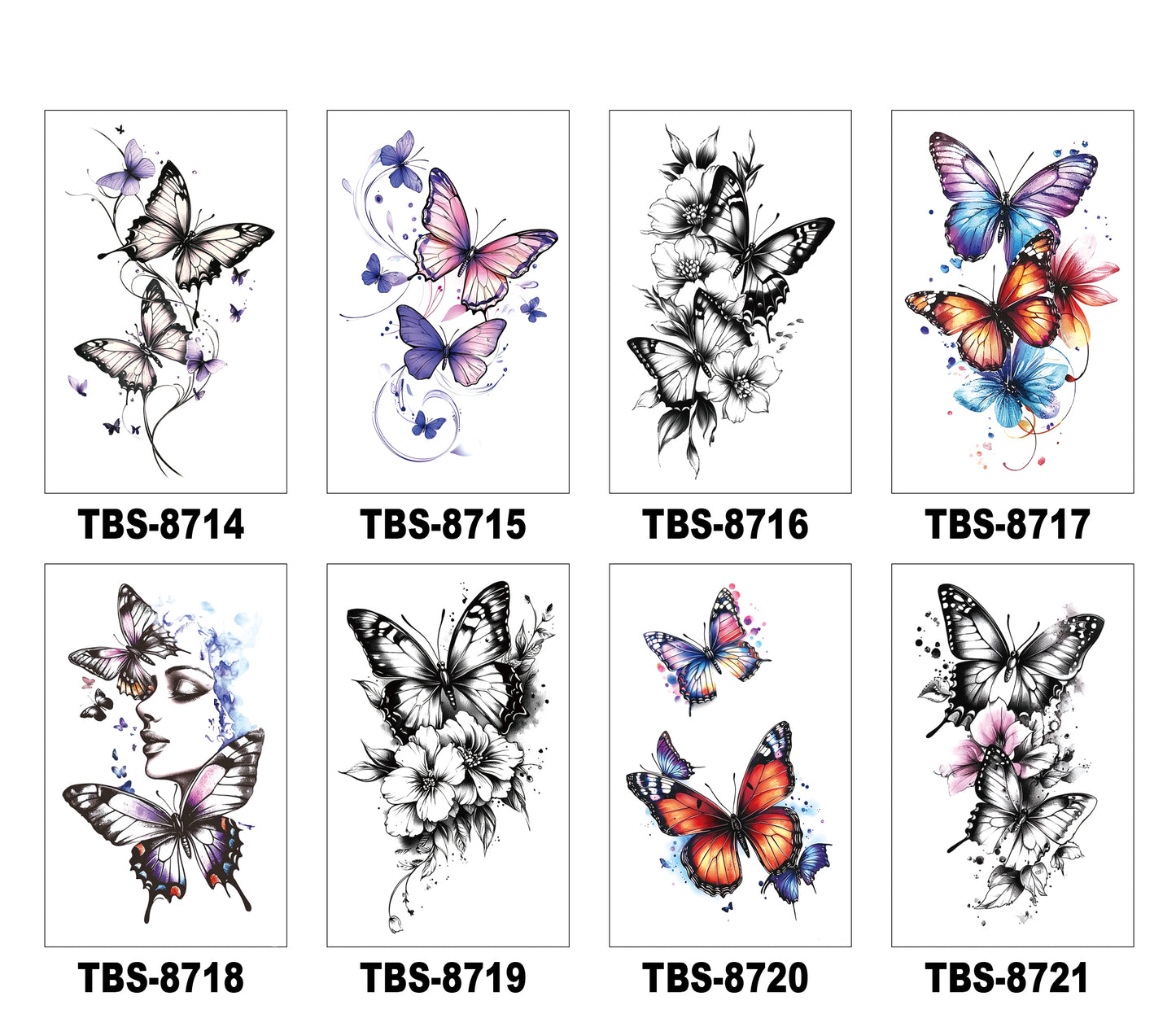 8 Sheets Art Waterproof Half Arm Temporary Tatto