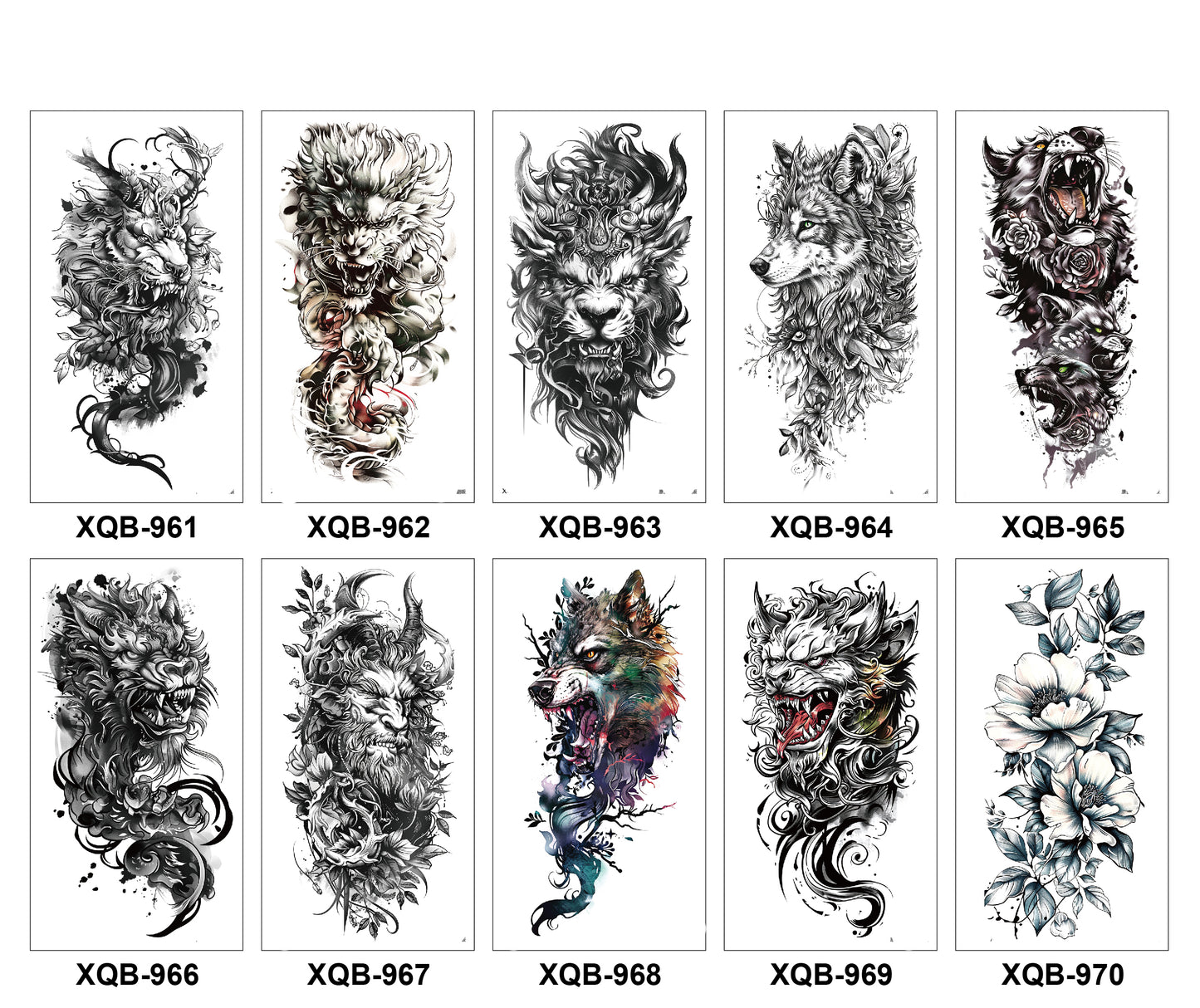 10 Sheets Art Waterproof Half Arm Temporary Tatto