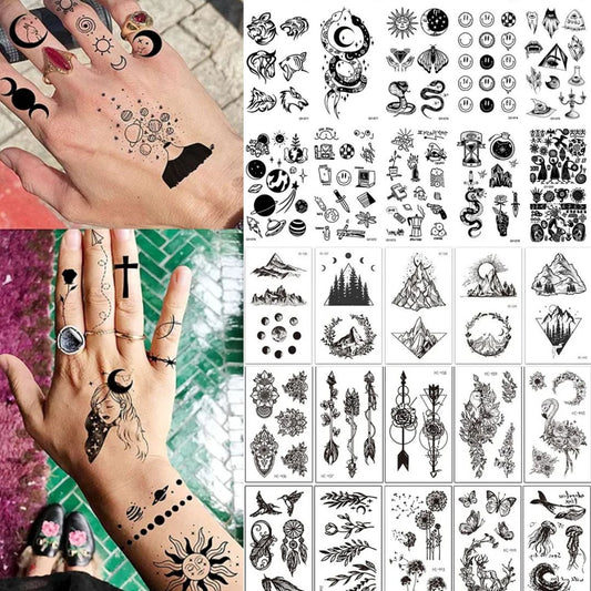 15 Sheets Small hand finger Temporary Tattoo