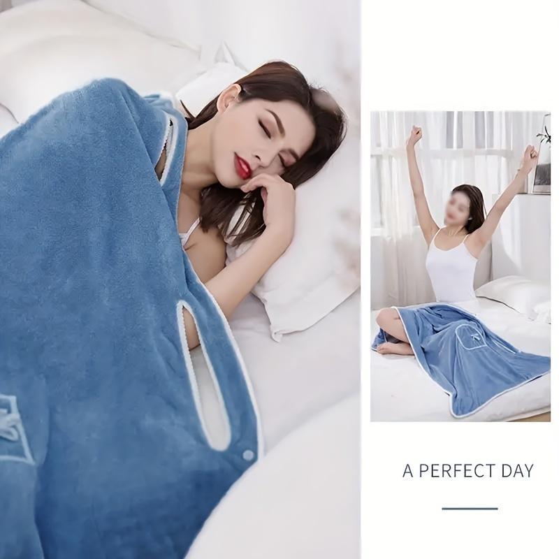 🔥HOT SALE 🔥A Perfect Gift For Women🎁Plus Size Women's Coral Fleece Wearable Bath Skirt