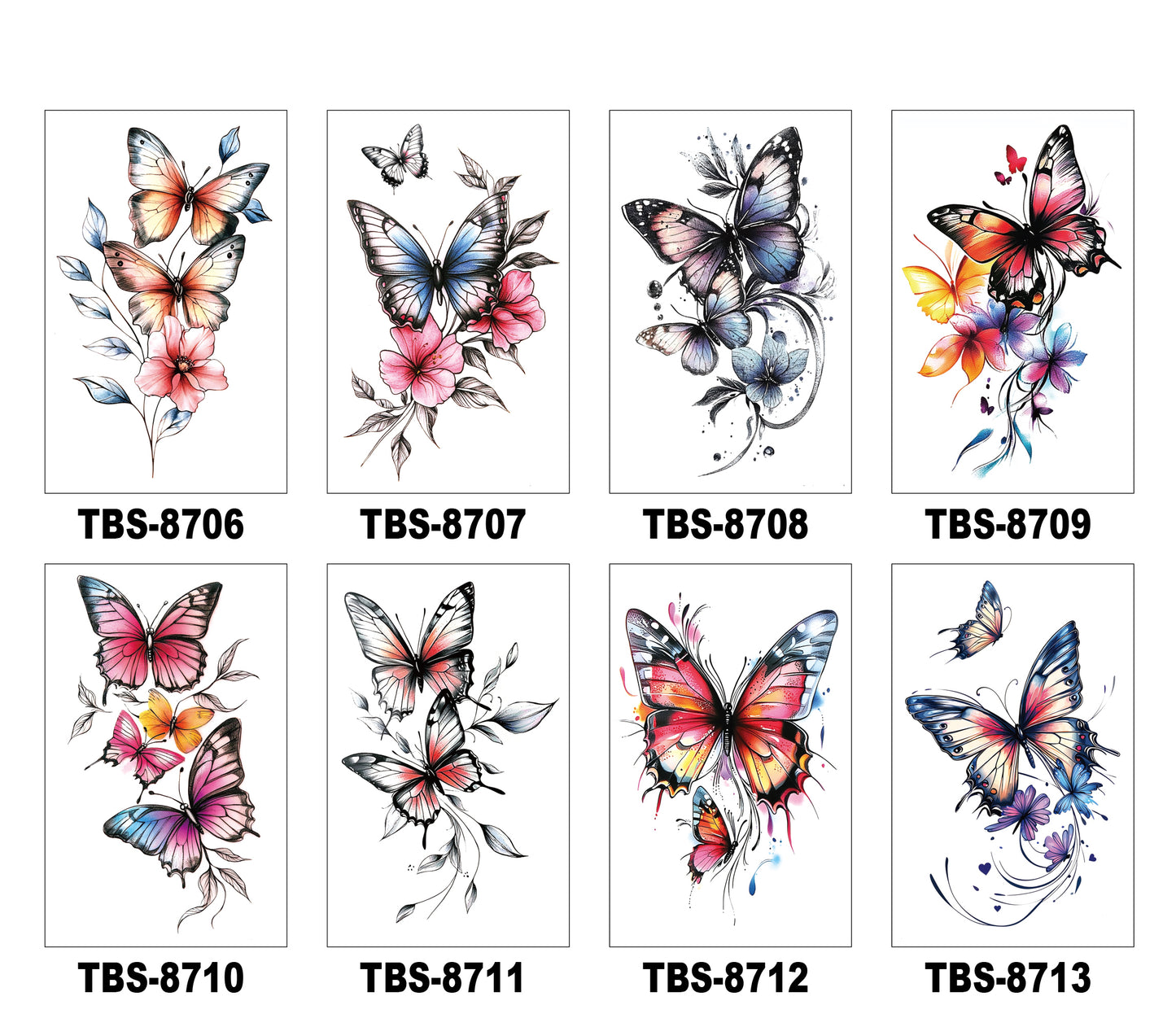 8 Sheets Art Waterproof Half Arm Temporary Tatto