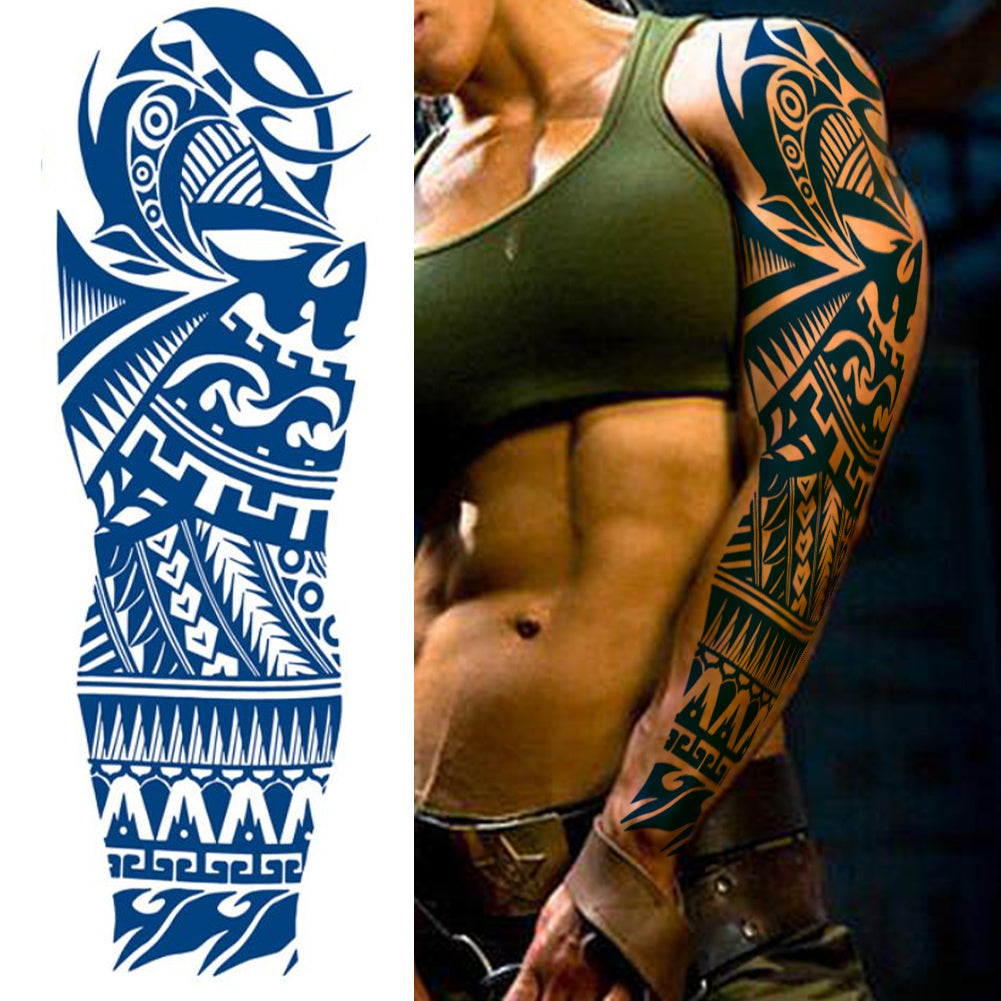 Metalic Tribe Semi Permanent Full Arm Sleeves Tattoo Lasts 15 Days