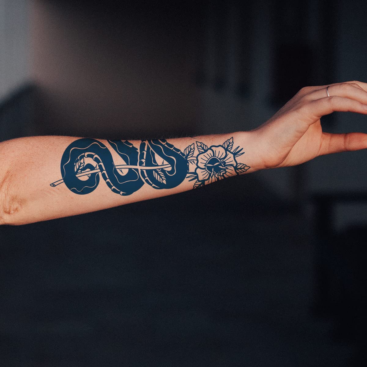 8 Sheets Semi Permanent Snake Tattoos Stickers