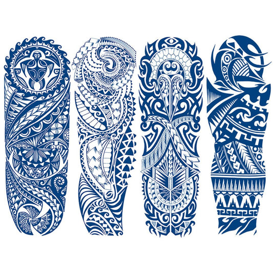 Metalic Tribe Semi Permanent Full Arm Sleeves Tattoo Lasts 15 Days