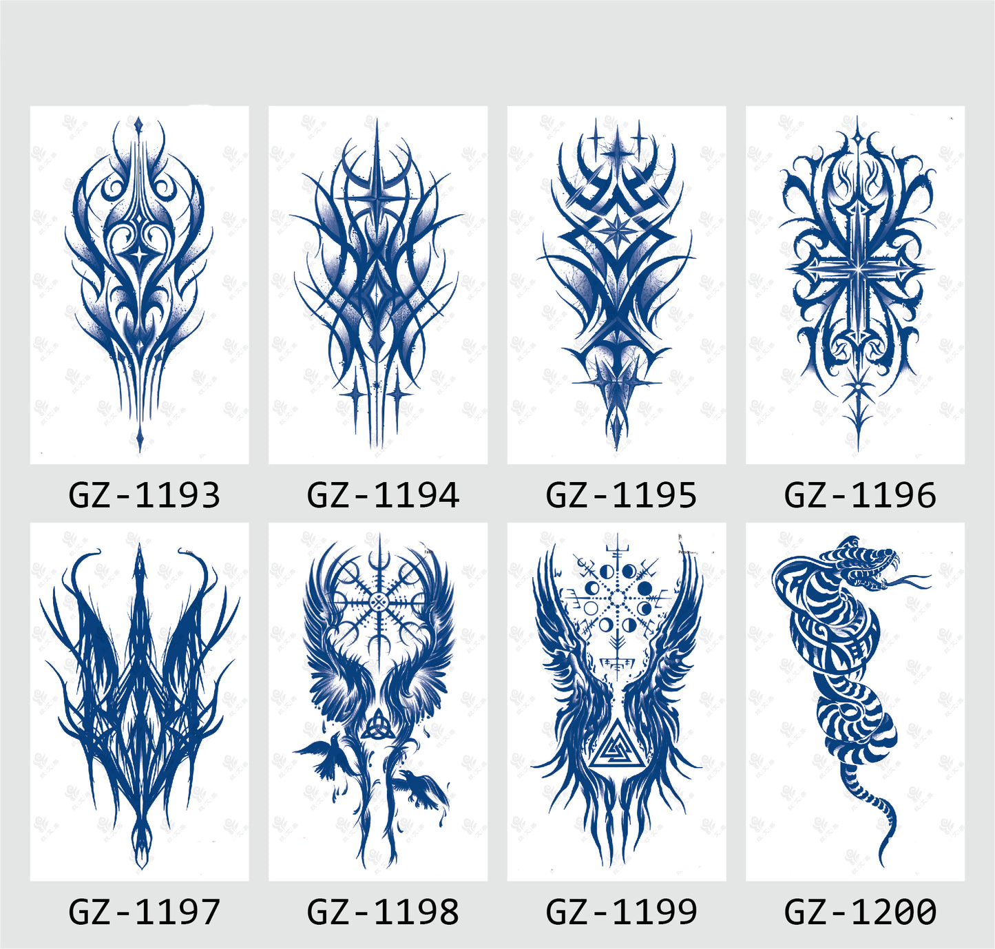 8 Sheets Semi-Permanent Tattoo Half Arm (18*11CM)