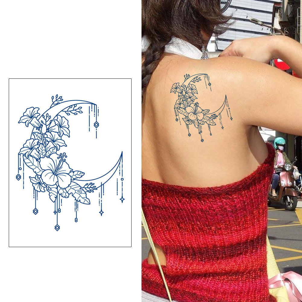 5 Sheets Semi-Permanent Art Butterfly Moon Tattoo Stickers
