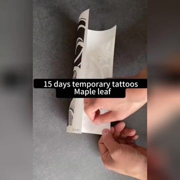 2 Sheets Black Maple Leaf Half Arm Semi-Permanent Tattoo Sakura