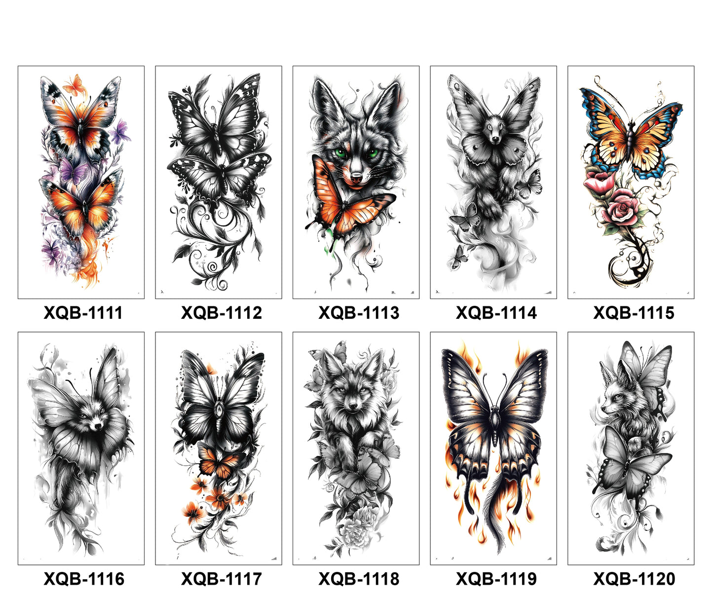 10 Sheets Art Waterproof Half Arm Temporary Tatto