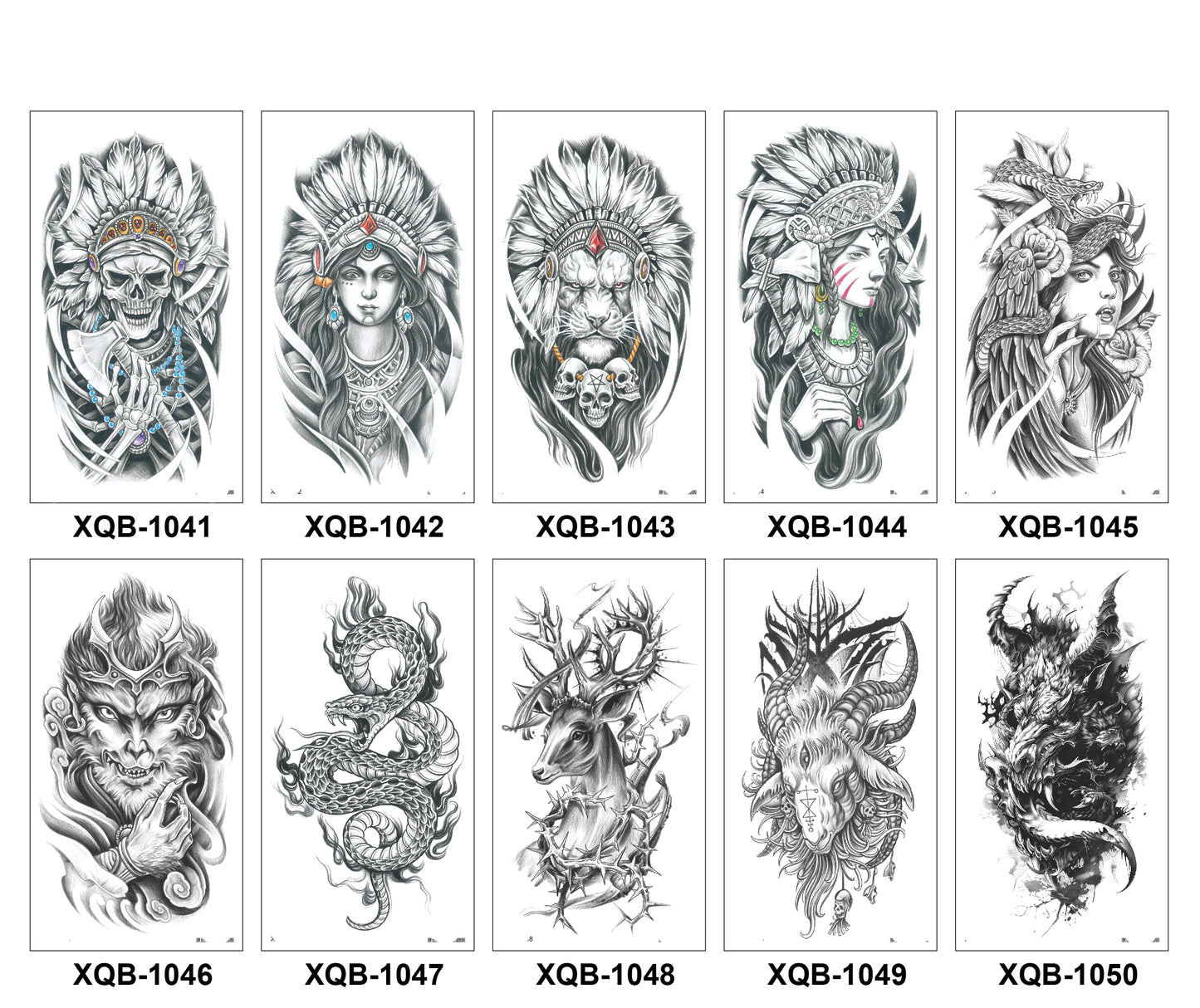 10 Sheets Art Waterproof Half Arm Temporary Tatto
