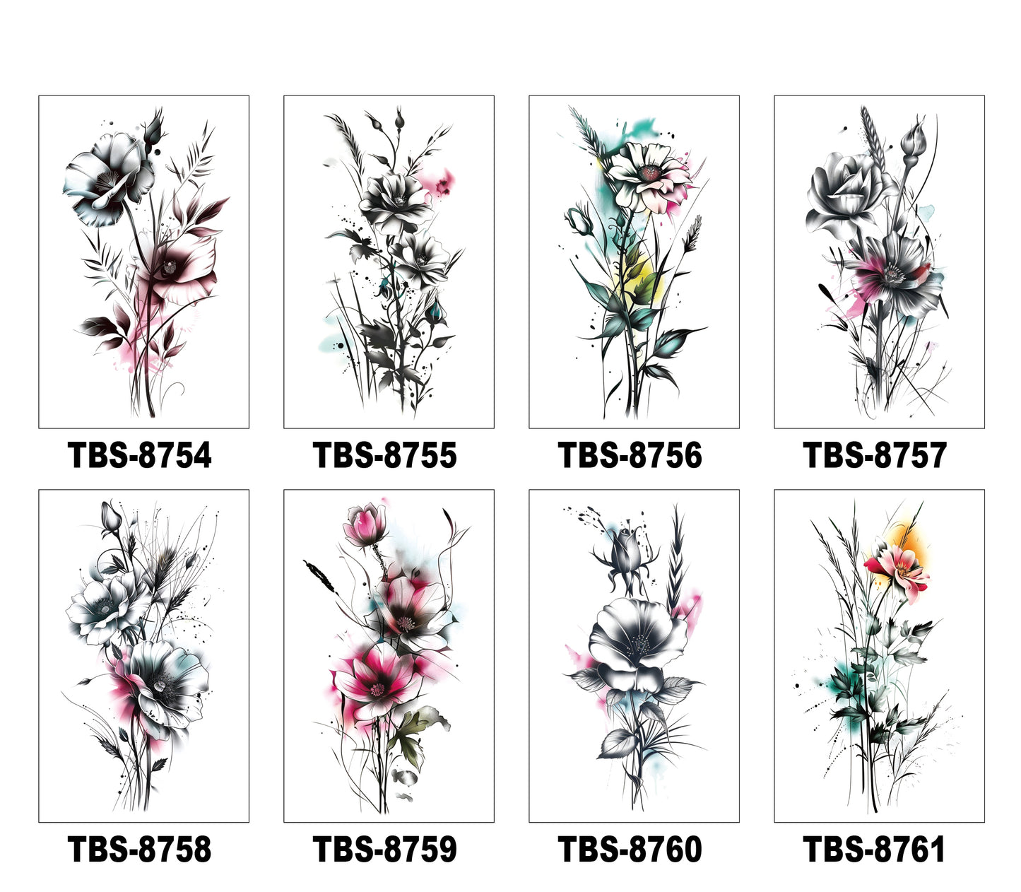 8 Sheets Art Waterproof Half Arm Temporary Tatto
