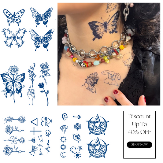 8 Sheets Semi-Permanent Small Tattoo Stickers