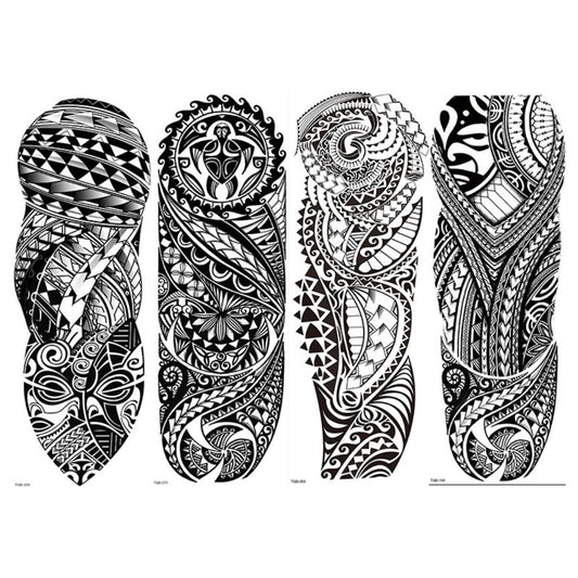 Full Arm Maori Totem Sleeve Black Cool 170mm * 480mm Waterproof Temporary Tattoo