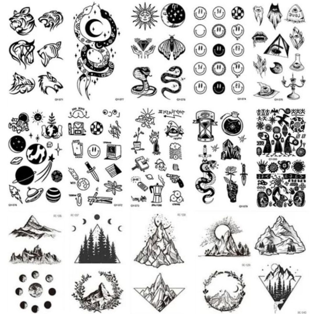 15 Sheets Small hand finger Temporary Tattoo
