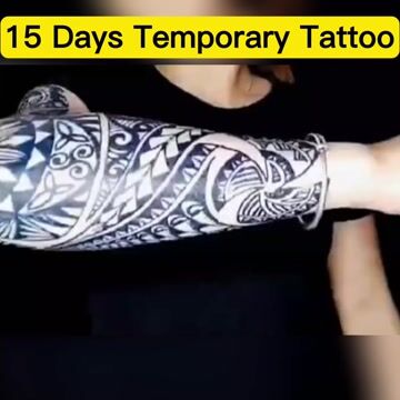 4 Sheets Metalic Tribe Semi Permanent Full Arm Sleeves Tattoo Lasts 15 Days