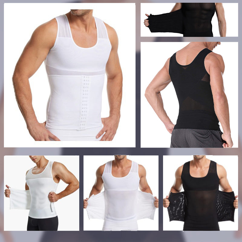 š„New Hot Sellingā¤ļøāš„Men's Slimming Mesh Waist-Cinching Vest