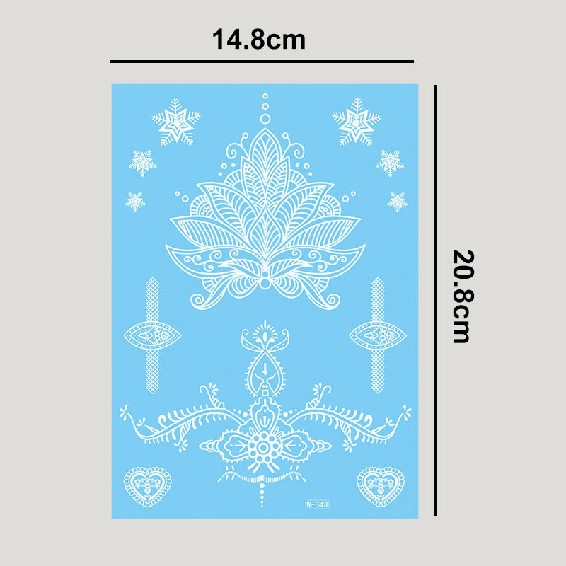 Elegant White Lace Tattoo Stickers 3 PCS Set