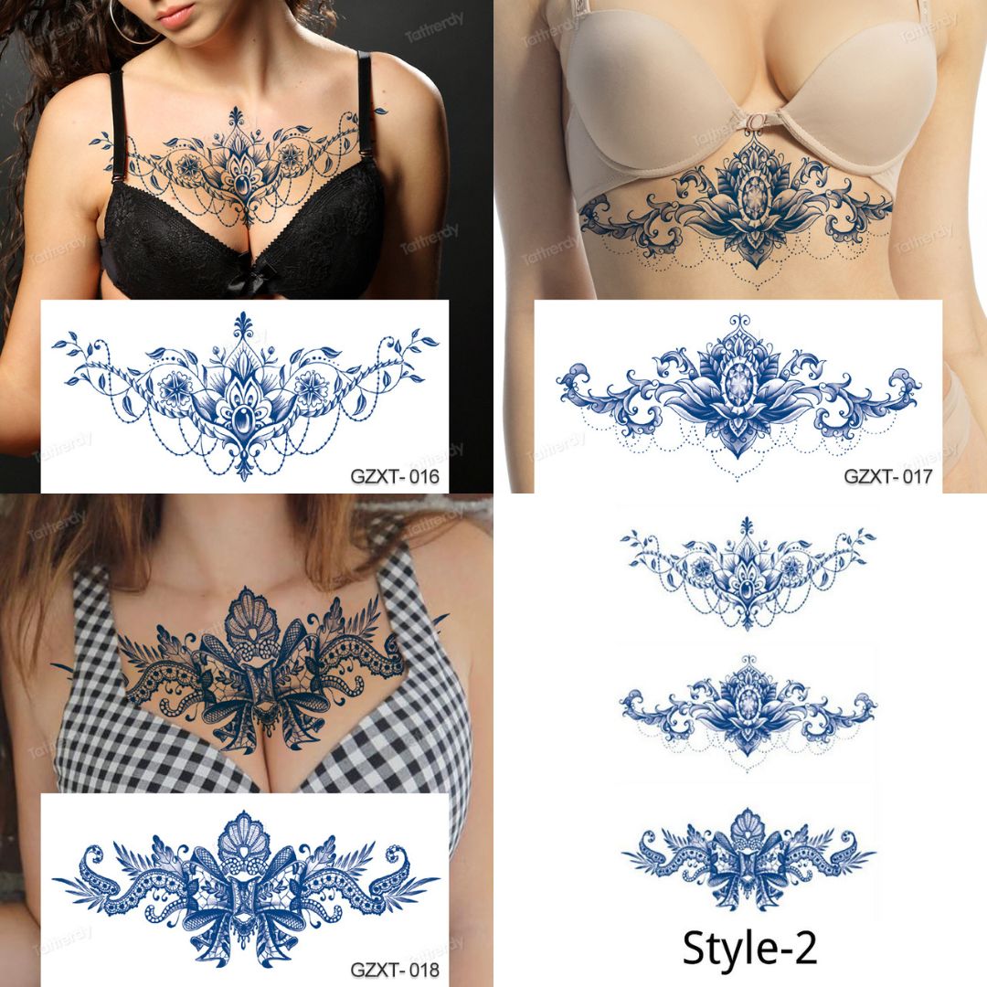 3 Sheets Semi-Permanent Tattoos Body Chest Thigh