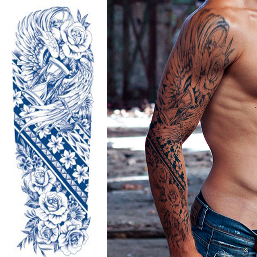4 Sheets Cross Tribe Semi Permanent Full Arm Sleeves Tattoo