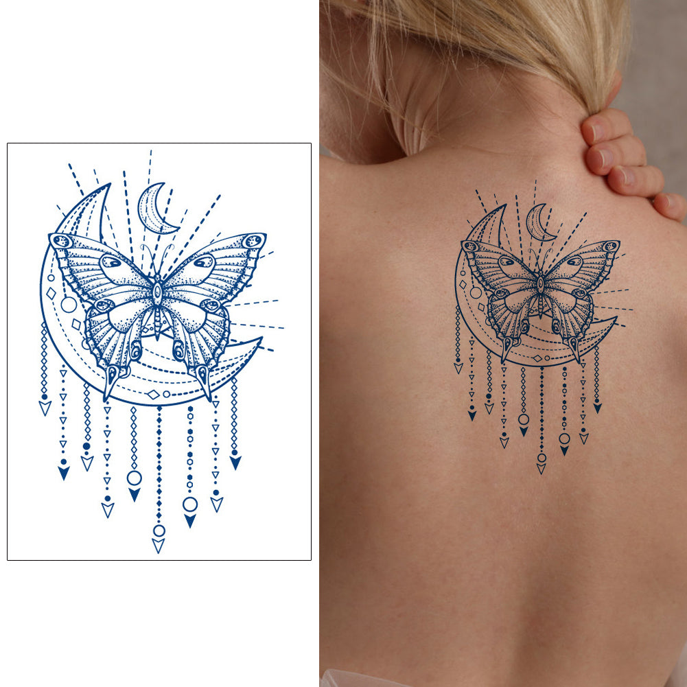 5 Sheets Semi-Permanent Art Butterfly Moon Tattoo Stickers