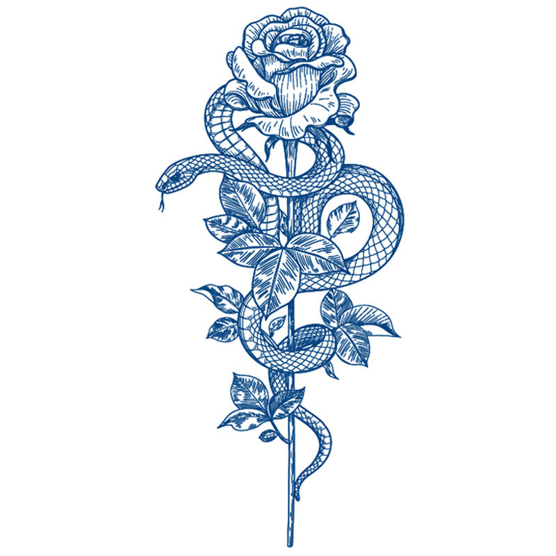 8 Sheets Semi Permanent Snake Tattoos Stickers