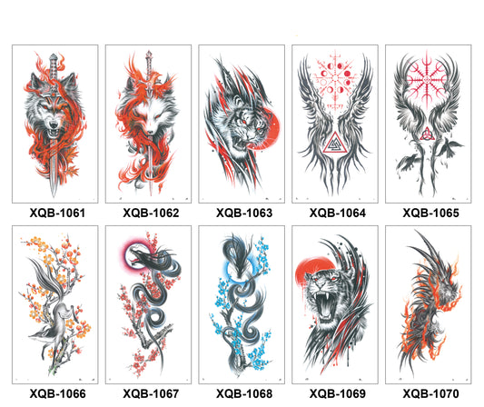 10 Sheets Art Waterproof Half Arm Temporary Tatto