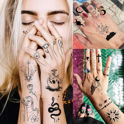15 Sheets Small hand finger Temporary Tattoo