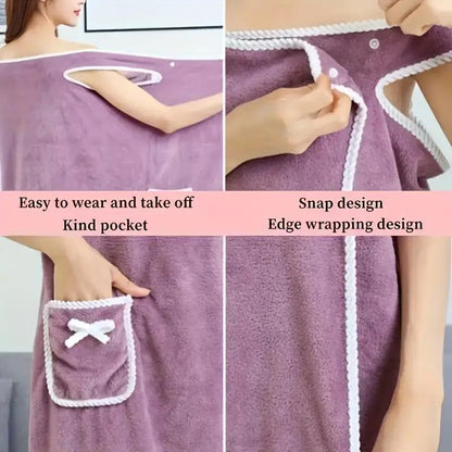 🔥HOT SALE 🔥A Perfect Gift For Women🎁Plus Size Women's Coral Fleece Wearable Bath Skirt
