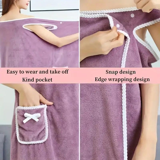 🔥HOT SALE 🔥A Perfect Gift For Women🎁Plus Size Women's Coral Fleece Wearable Bath Skirt