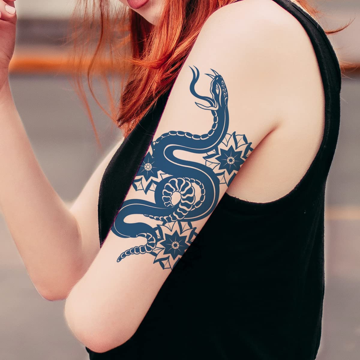 8 Sheets Semi Permanent Snake Tattoos Stickers