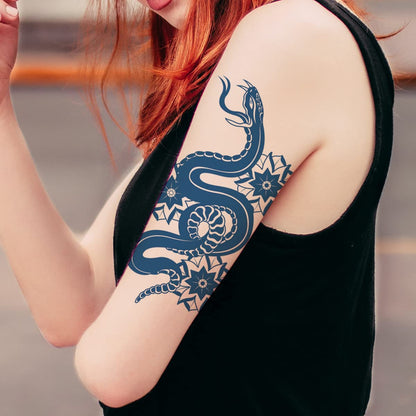 8 Sheets Semi Permanent Snake Tattoos Stickers