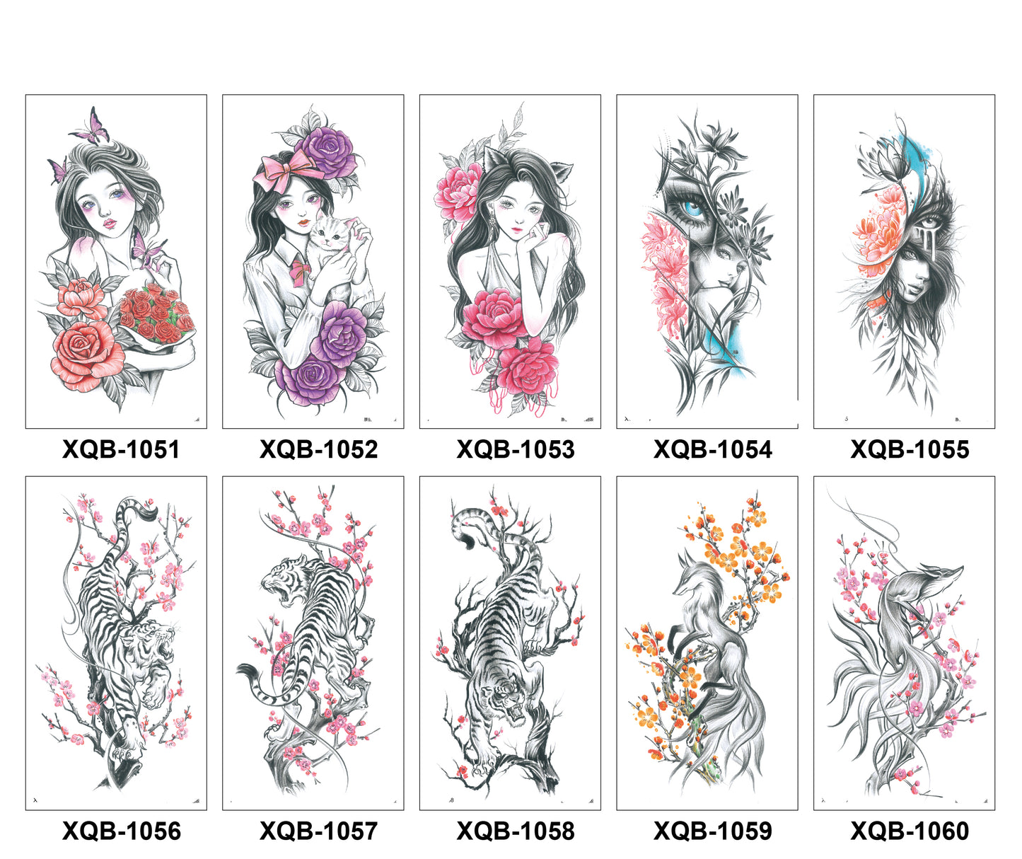 10 Sheets Art Waterproof Half Arm Temporary Tatto