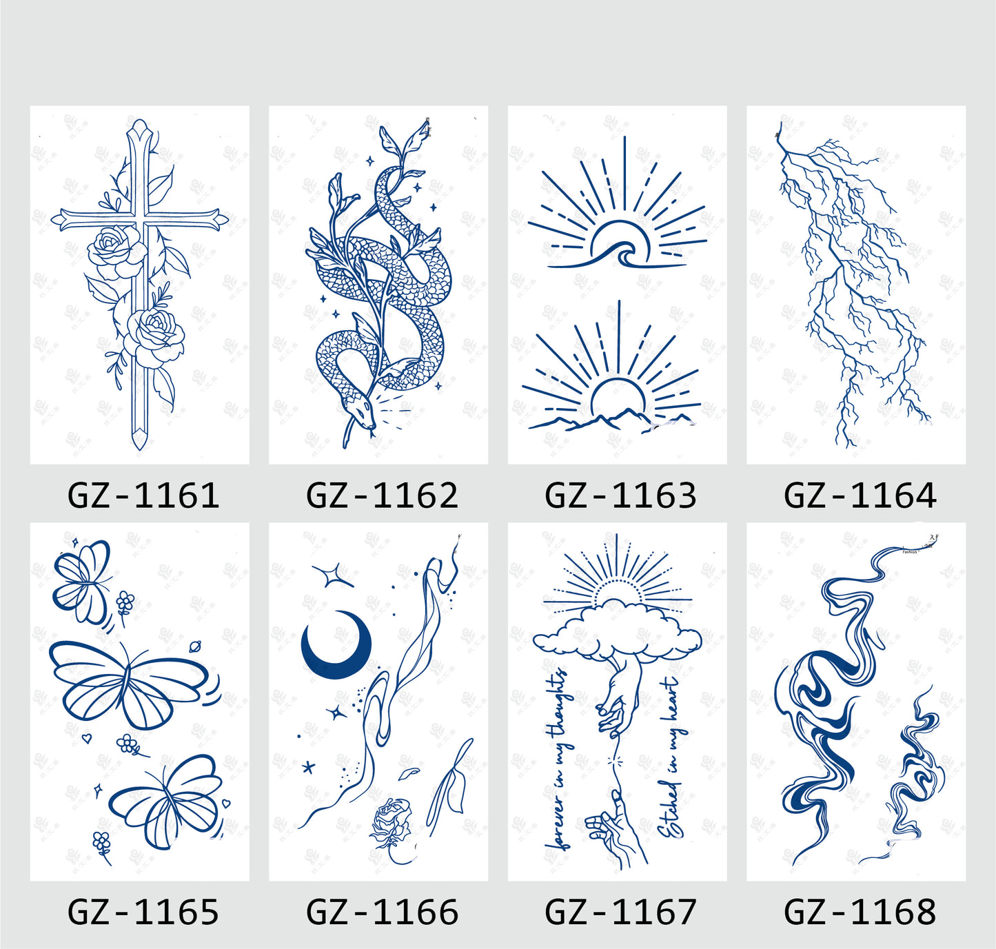8 Sheets Semi-Permanent Tattoo Half Arm (18*11CM)
