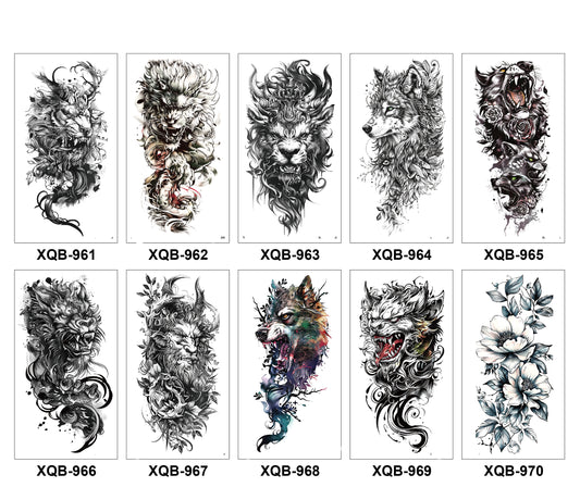 10 Sheets Art Waterproof Half Arm Temporary Tatto