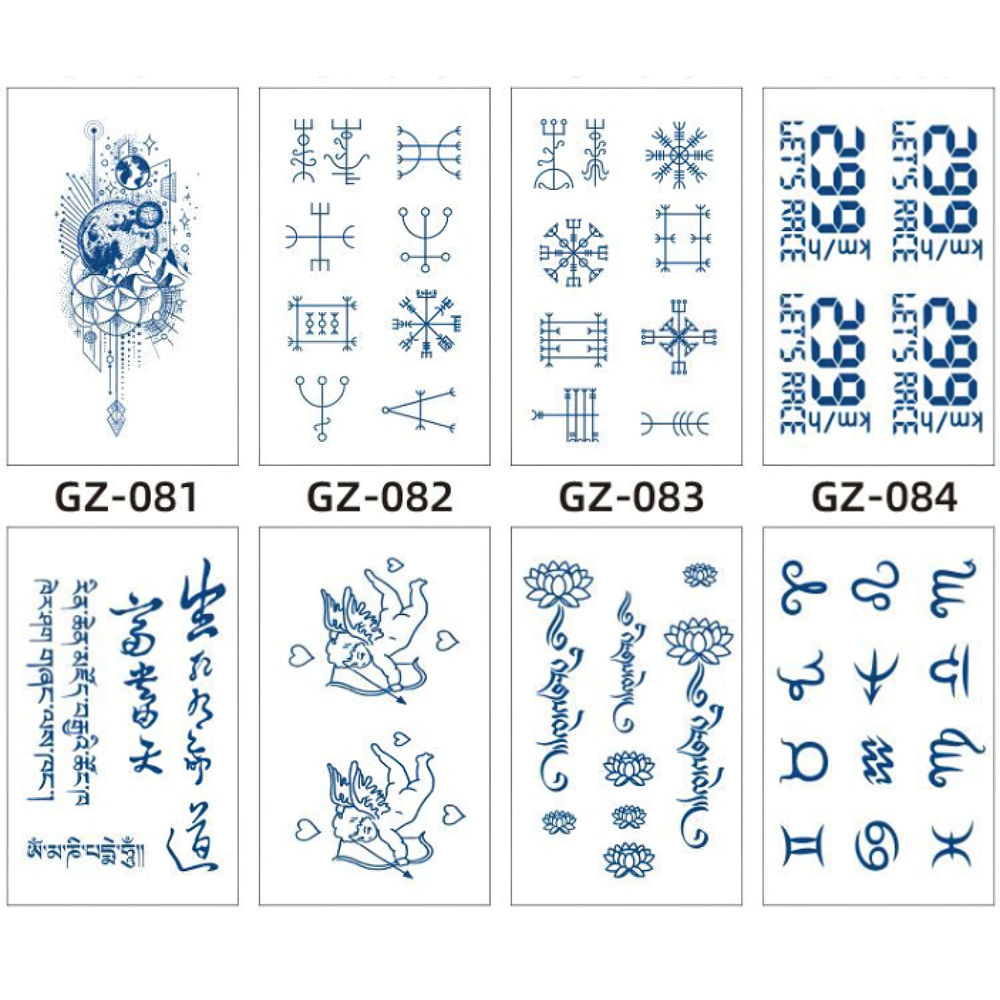 8 Sheets Semi-Permanent Tattoo Half Arm (18*11CM)