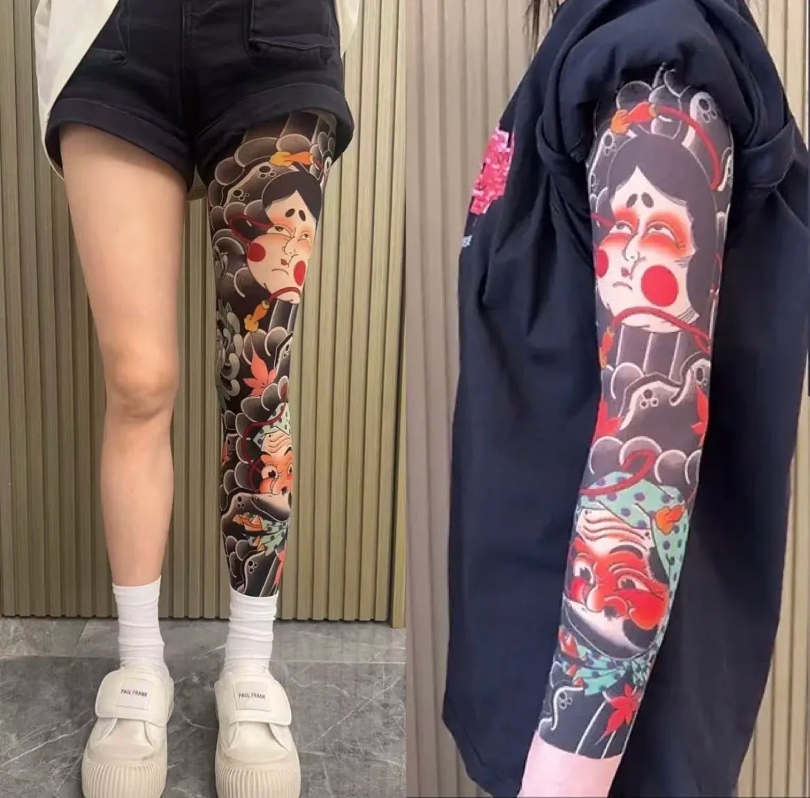 Ultra-clear Highly Elastic Seamless Tattoo Sleeve&Tattoo Stocking Set(2 Sheets)