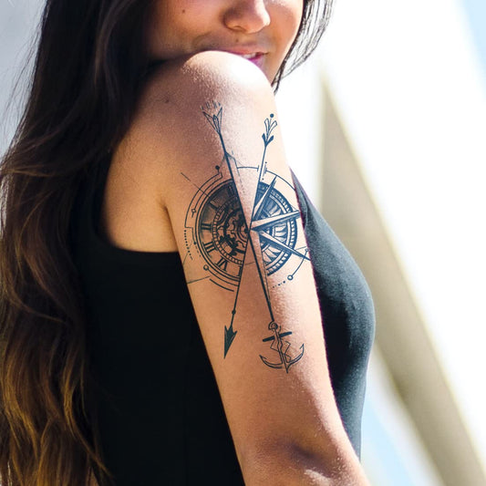 6 Sheets Semi Permanent Anchor Tattoos Stickers