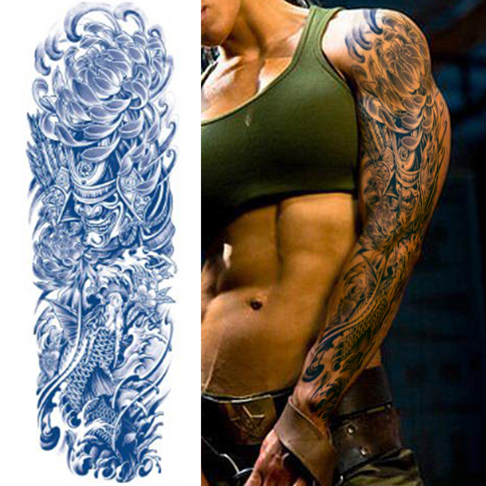4 Sheets Dragon Wave Semi Permanent Full Arm Sleeves Tattoo