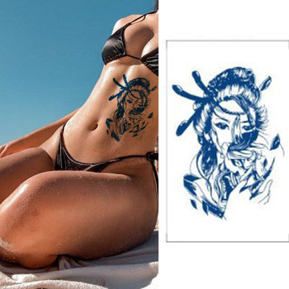4 Sheets Japanese Chinese Woman Semi-Permanent Tattoo Sword