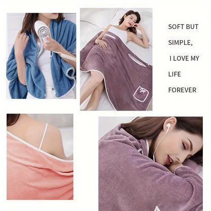 🔥HOT SALE 🔥A Perfect Gift For Women🎁Plus Size Women's Coral Fleece Wearable Bath Skirt