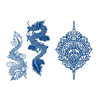 2 Sheets Semi-Permanent Dragon Tiger Tribe Tattoo Stickers