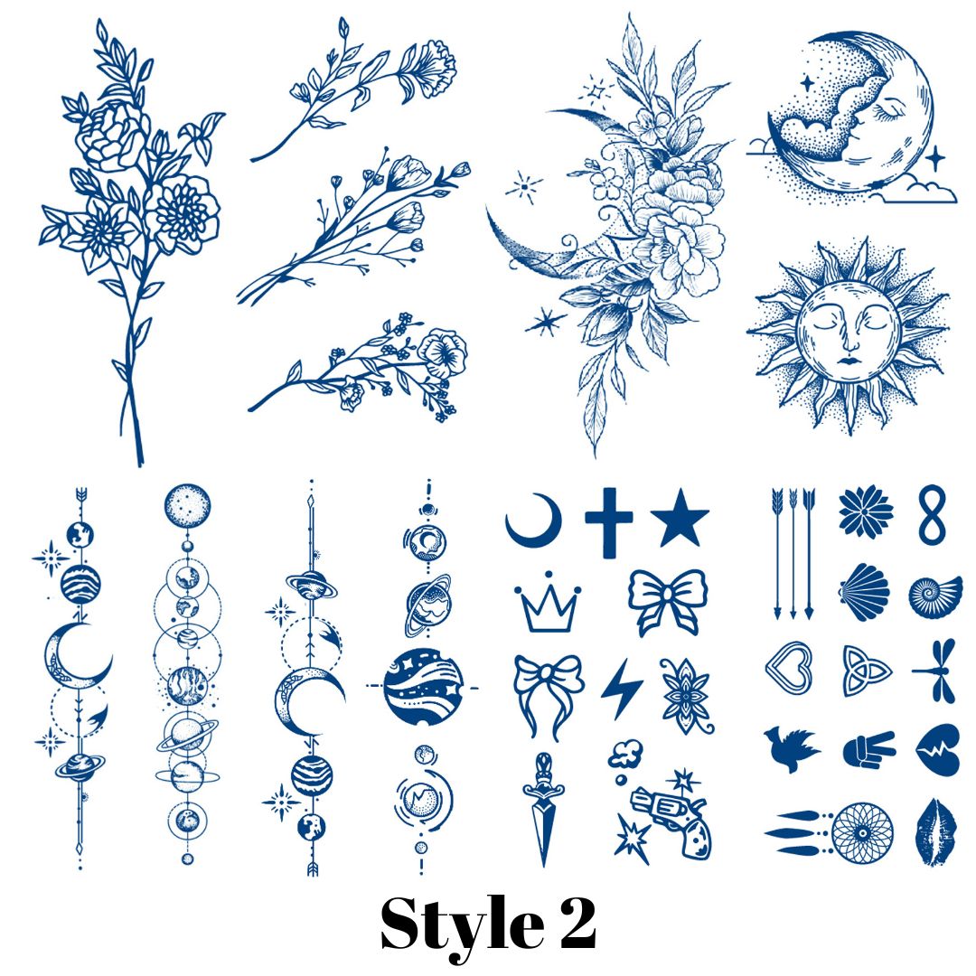 8 Sheets Semi-Permanent Small Tattoo Stickers