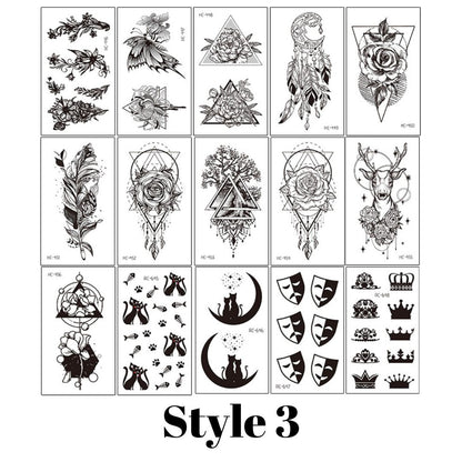 15 Sheets Small hand finger Temporary Tattoo