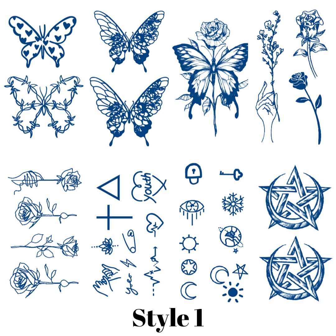 8 Sheets Semi-Permanent Small Tattoo Stickers