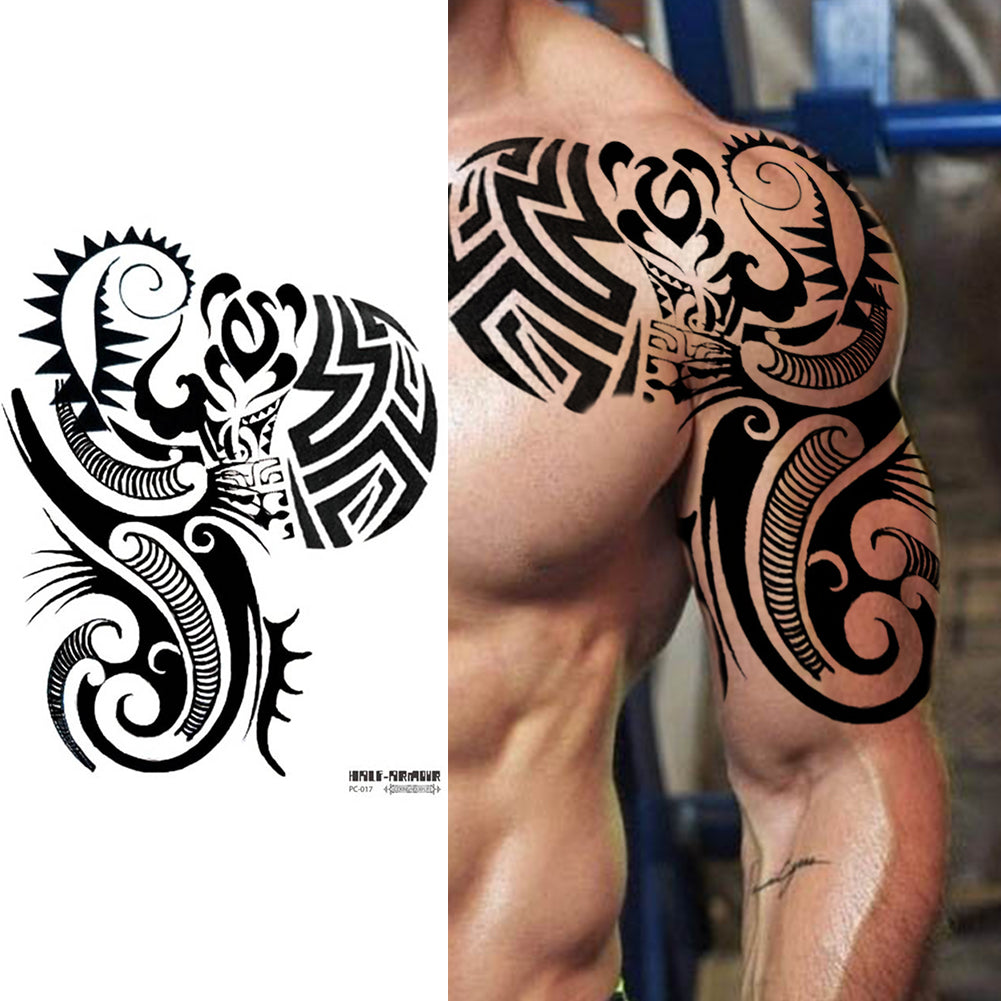 2 Sheet Shoulder Totem Dragon Large Temporary Tattoos