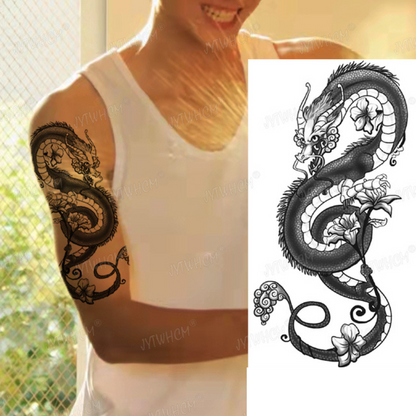 6 Sheets super cool dragon Extra large Arm Leg Thigh Waterproof Temporary Tattoos for woman and man Fake Tattoo