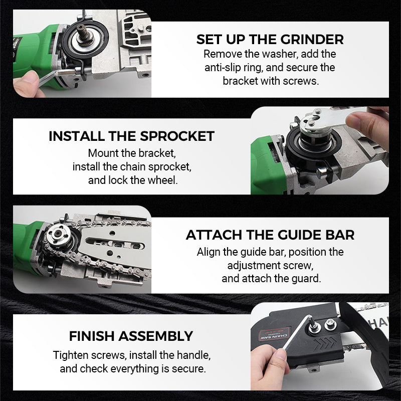 ⏳Time-limited Special🔥Angle Grinder Converted Electric Chainsaw Kit